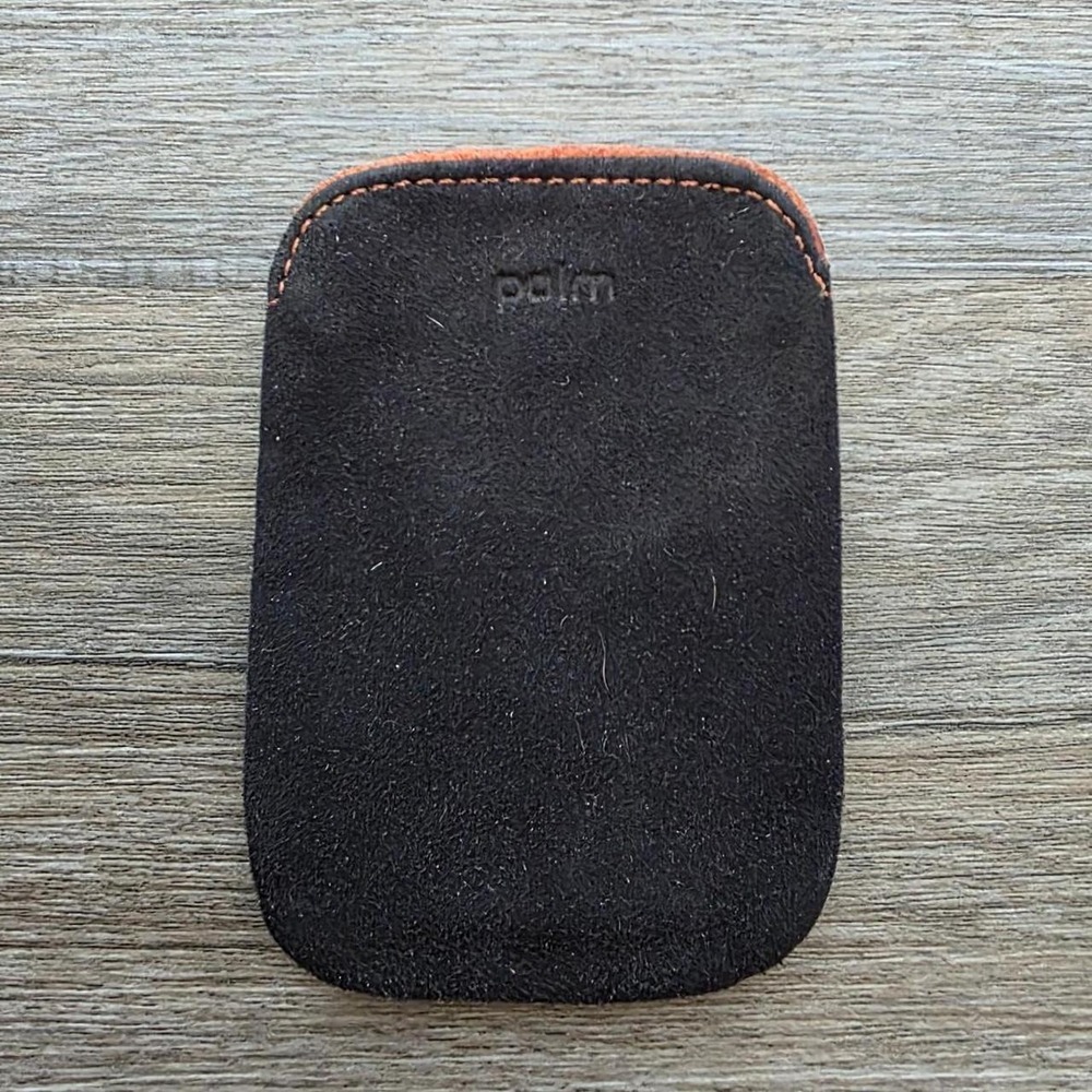 Palm Pre Vintage Suede Slip Pouch Wallet Black Orange Retro Tech Accessory